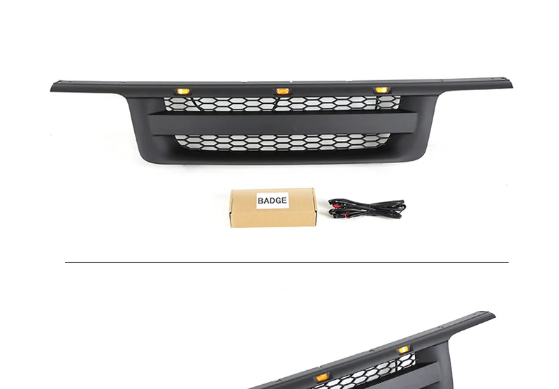 Black Front Grille Upper Grill With LED Light for Ford Ranger 1995-1997 - Image 3