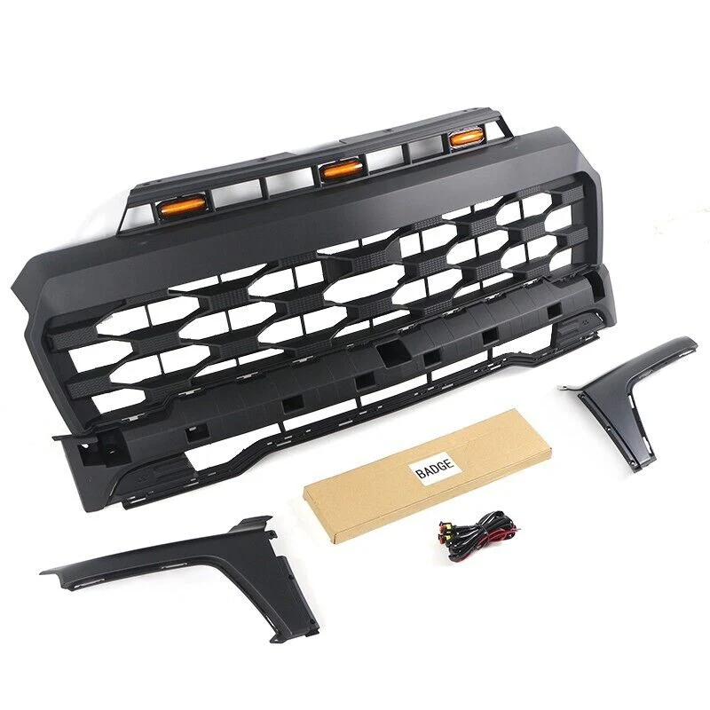 Black Front Upper Grille w/LED Lights for Chevrolet Chevy Colorado 2023-2024 - Image 3