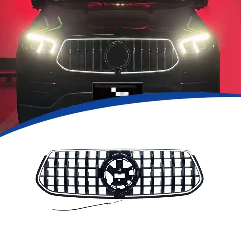 Black GT Front Bumper Grille LED Luminous Grill For Mercedes Benz GLE-Class W167 2020-2023