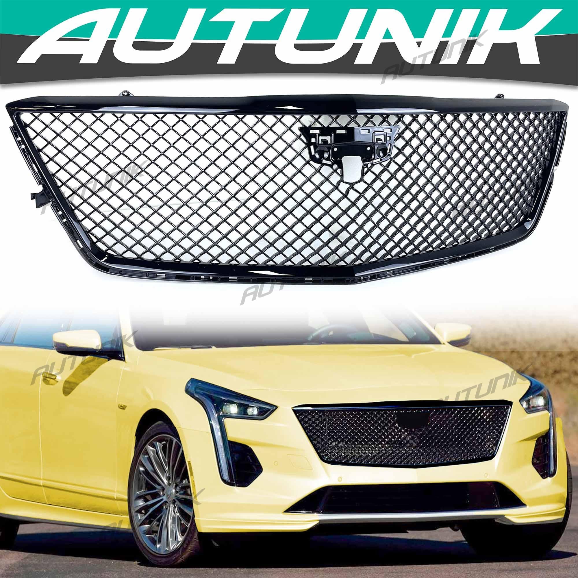 Black Honeycomb Front Mesh Grill for Cadillac CT6 2019-2022 ( with Frame) No Camera Hole