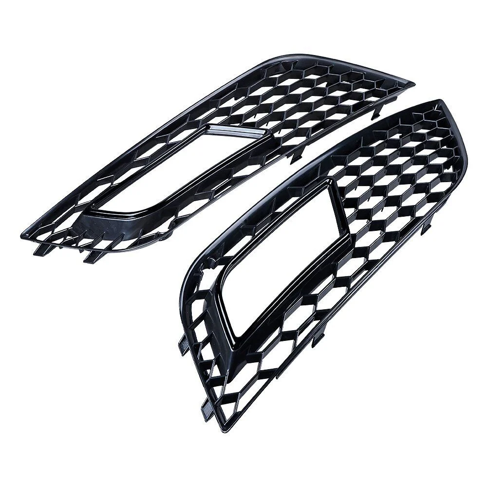 Front Lower Bumper Grille Fog Light Grill RS4 Style for 2013-2016 Audi A4 B8.5 Non-sline - Image 7