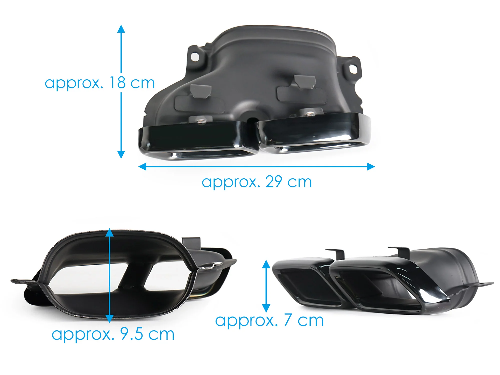 Black Rear Diffuser + Exhaust Tips for Mercedes S-Class W222 AMG-Line 2018-2020 - Image 16