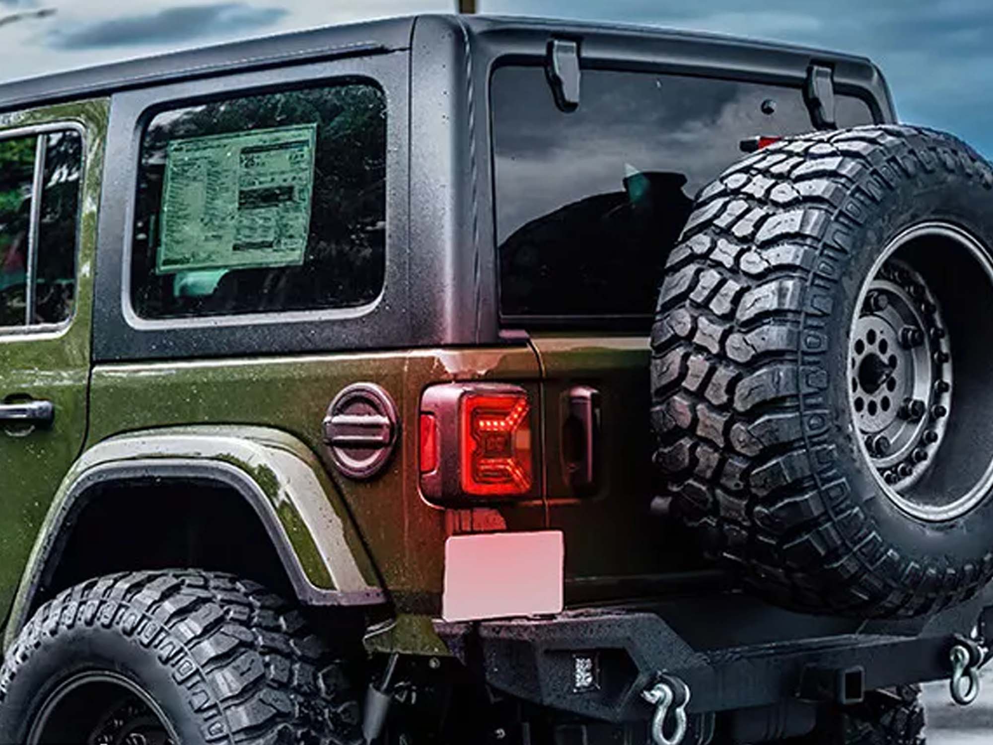 Smoke Rear LED Tail Lights For Jeep Wrangler JL JLU 2018-2025 Running Brake Lamp - Image 3