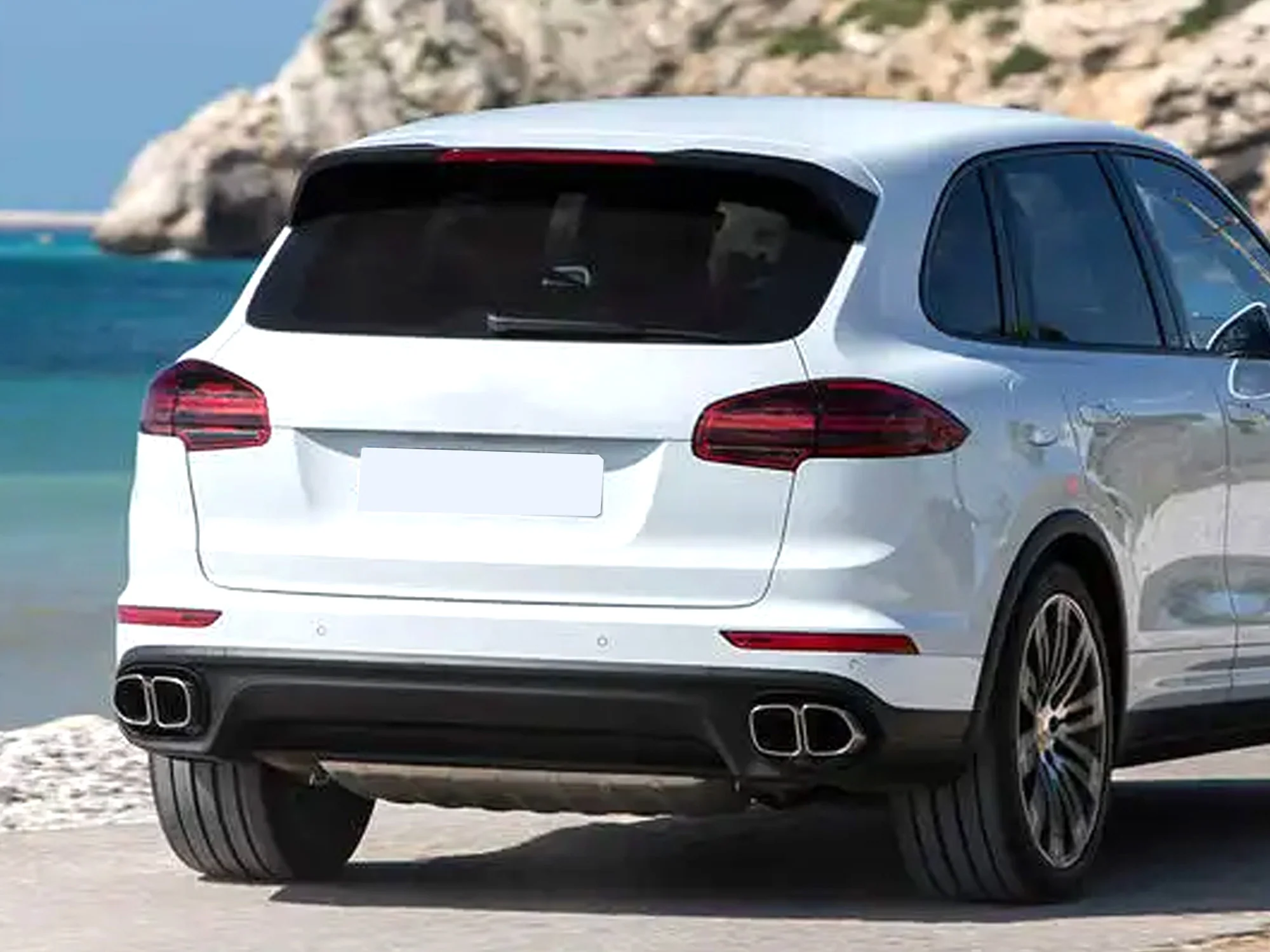 Square Exhaust Tips Fits Porsche Cayenne 958.2 V6 / V8 Base 2015–2018 - Image 3