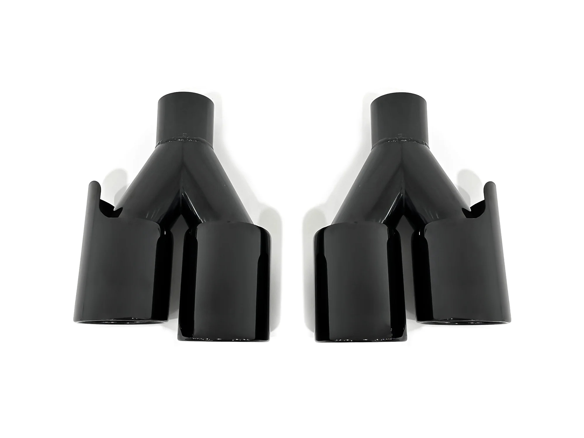 For BMW Universal Black Dual Exhaust Tips 60mm Inlet Muffler Pipes - Image 3