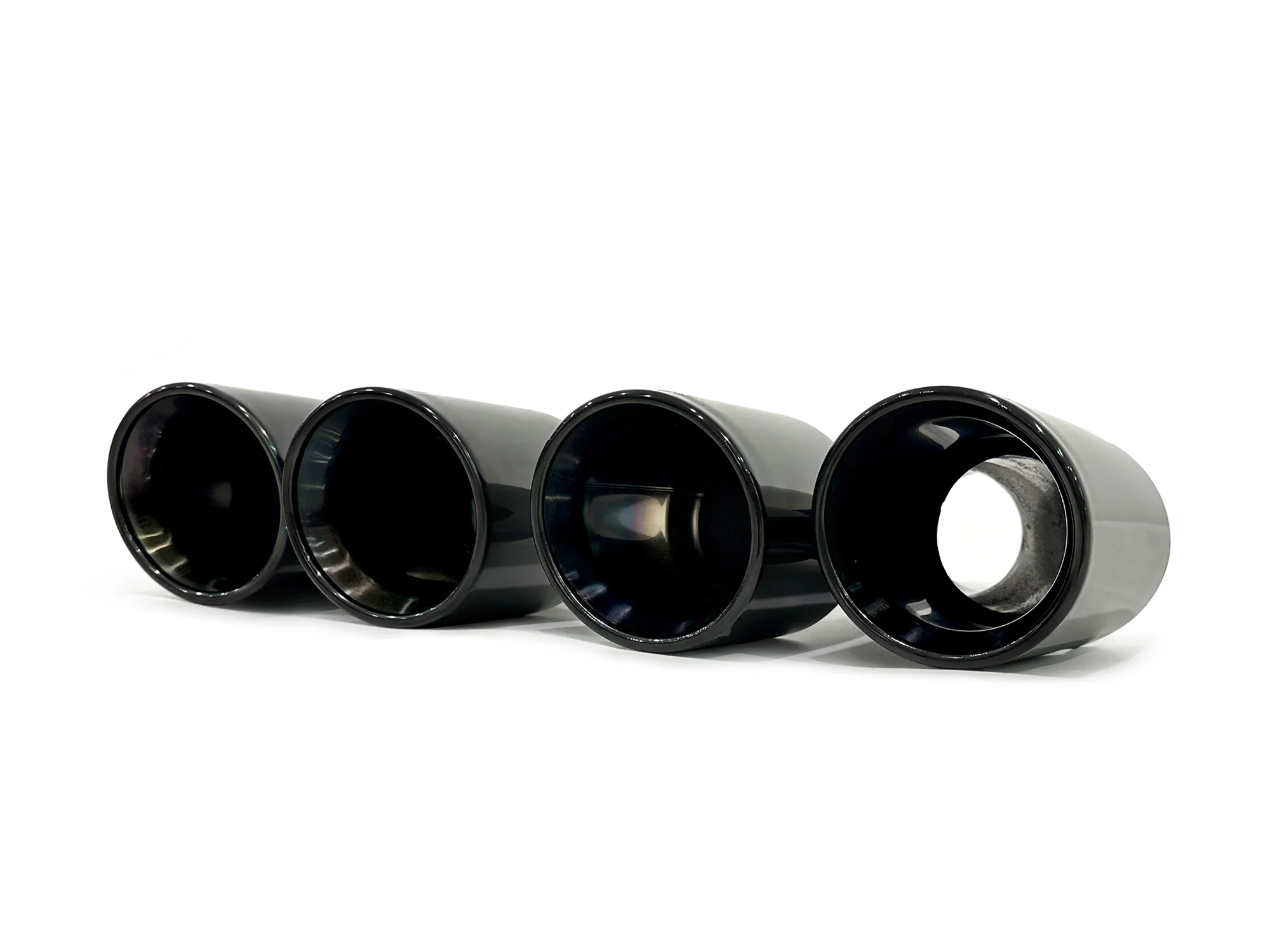 For BMW Universal Black Dual Exhaust Tips 60mm Inlet Muffler Pipes - Image 5