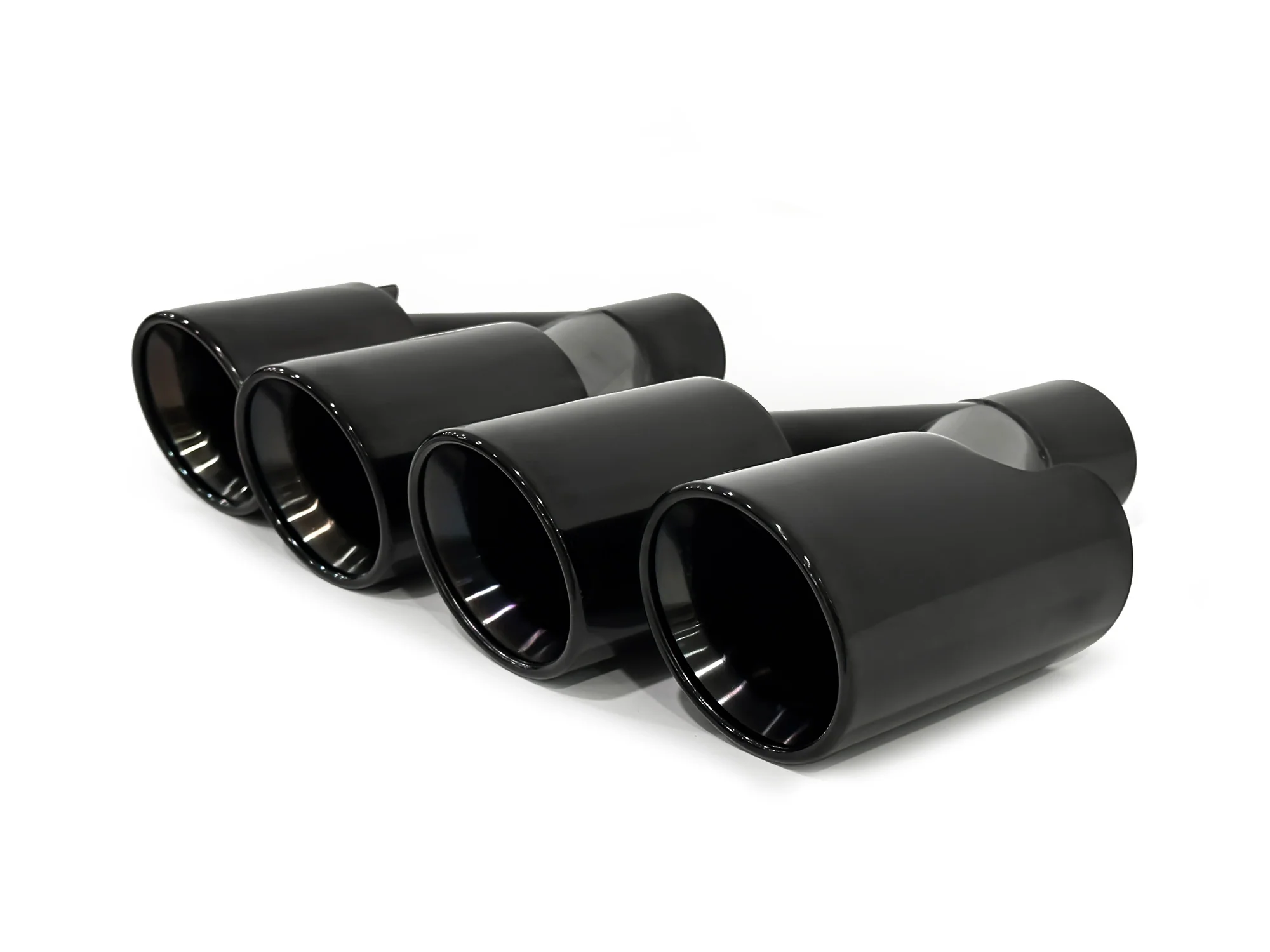 For BMW Universal Black Dual Exhaust Tips 60mm Inlet Muffler Pipes - Image 6