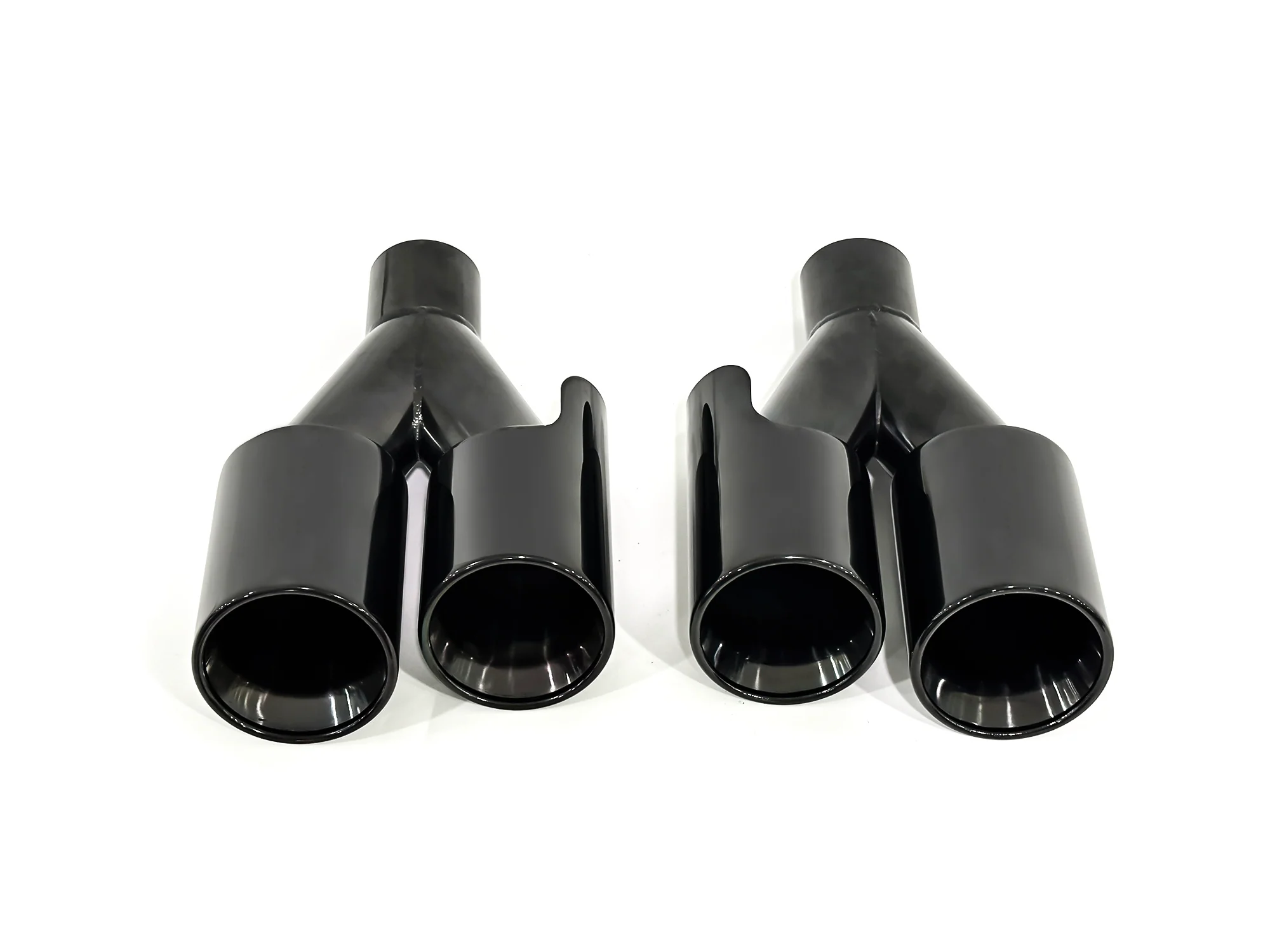 For BMW Universal Black Dual Exhaust Tips 60mm Inlet Muffler Pipes - Image 7