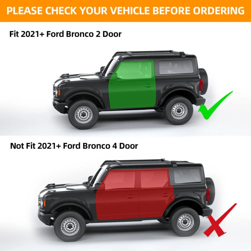6.5" Running Board Side Step Nerf Bar For Ford Bronco 2-Door 2021-2024 - Image 3
