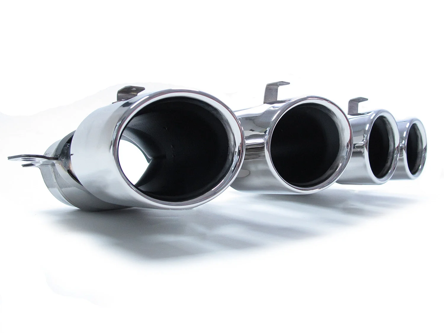 Gloss Black Rear Diffuser w/ Silver Round Exhaust Tips for Mercedes W205 C205 Coupe C300 C43 AMG 2015-2023 - Image 11