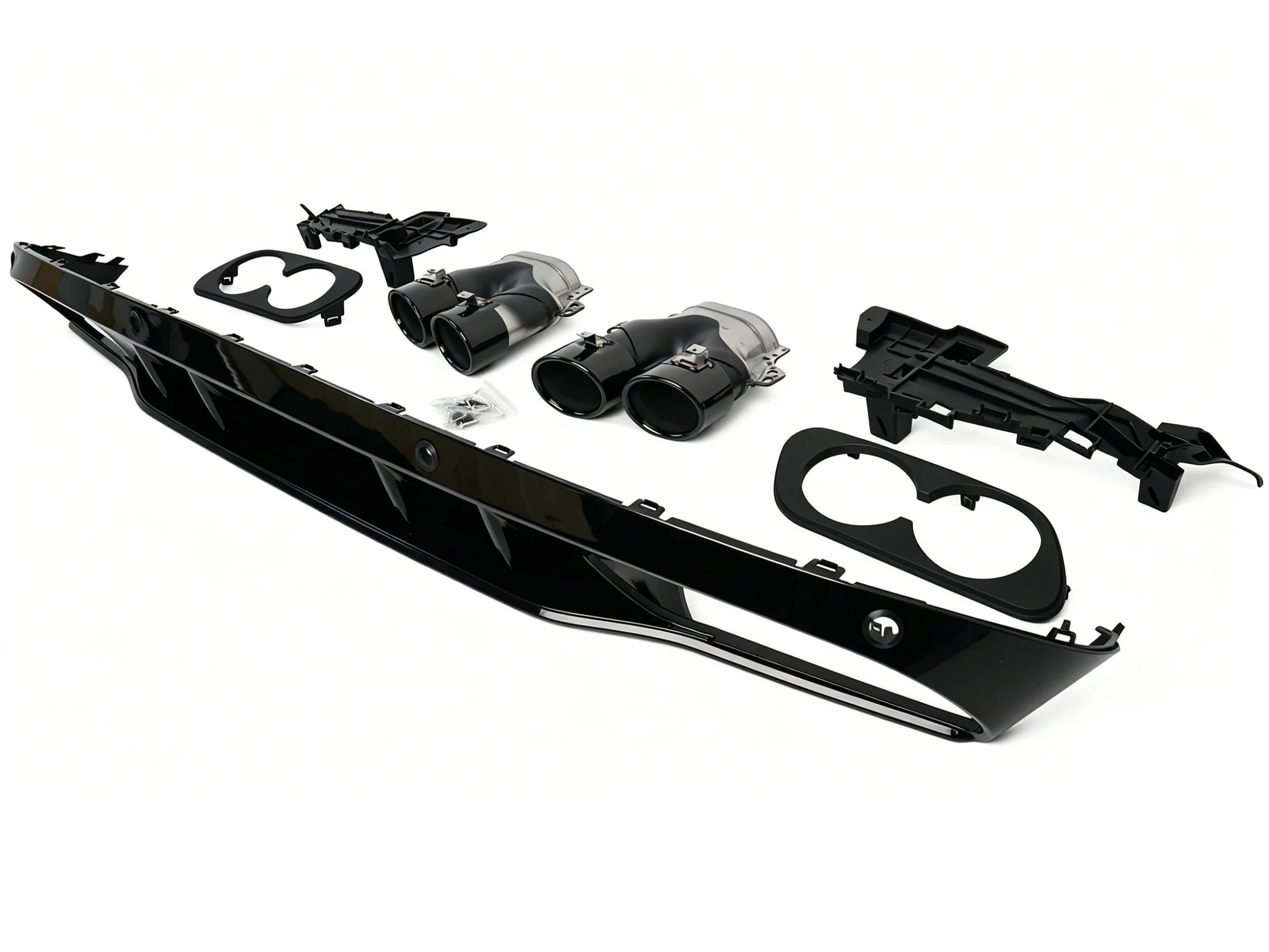 C43 Style Rear Diffuser Lip W/ Black Tips For Mercedes Benz C-Class W205 C200 C250 C300 Non AMG 2015-2021 - Image 5