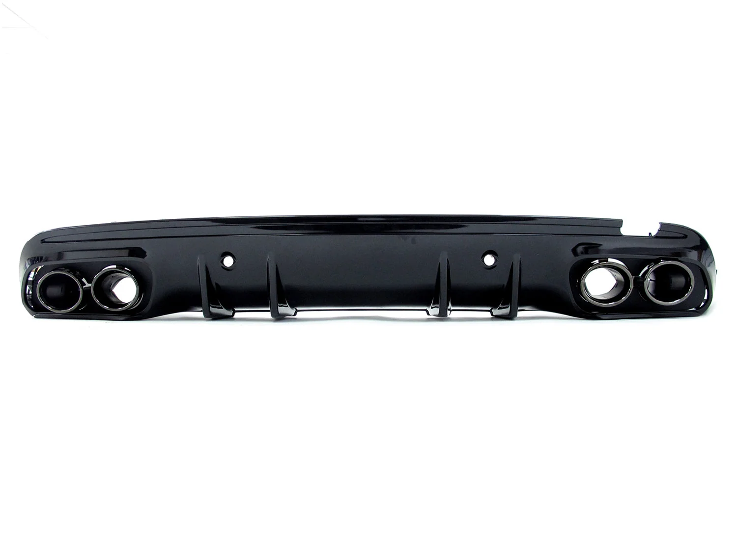 Gloss Black Rear Diffuser + Black Exhaust Tips For Mercedes W205 C250 C300 C450 C43 AMG Sedan 2015-2021 - Image 6