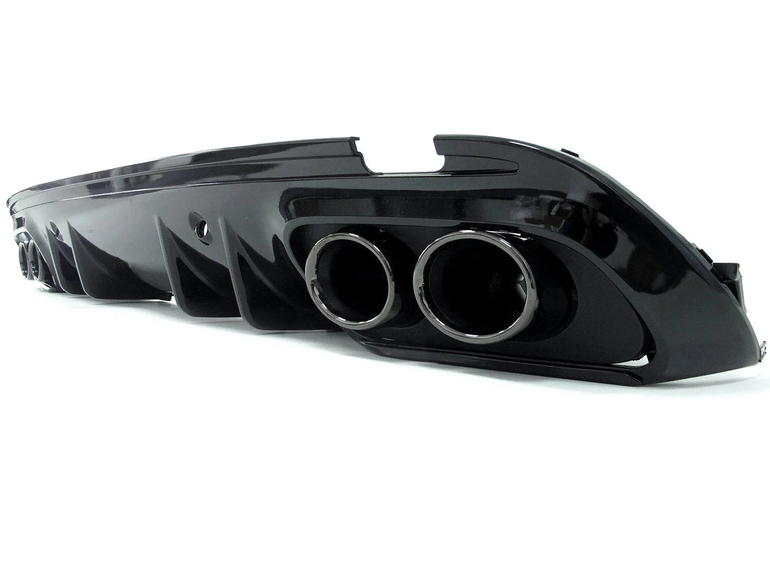 Gloss Black Rear Diffuser + Black Exhaust Tips For Mercedes W205 C250 C300 C450 C43 AMG Sedan 2015-2021 - Image 7