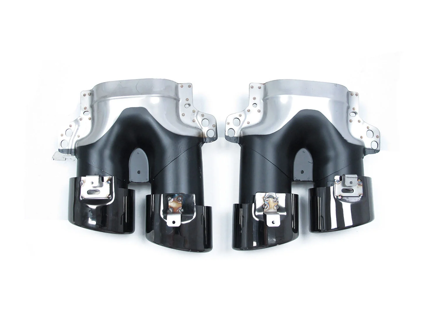 Gloss Black Rear Diffuser + Black Exhaust Tips For Mercedes W205 C250 C300 C450 C43 AMG Sedan 2015-2021 - Image 9