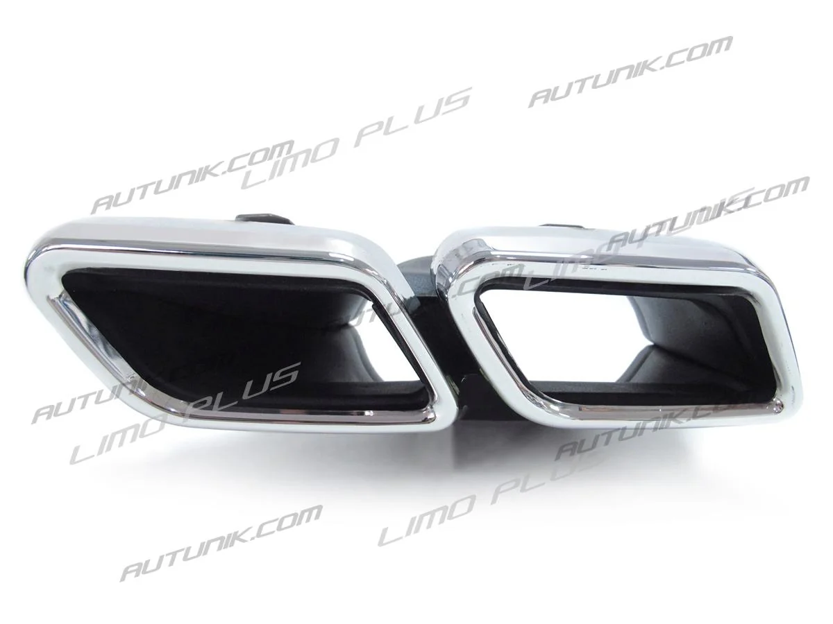 Rear Diffuser w/ Silver Exhaust Tips For Mercedes W205 Sedan C300 C43 AMG di1 - Image 10