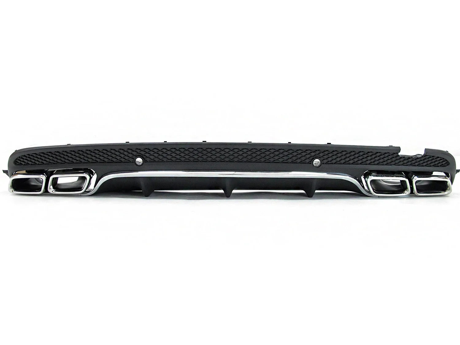 Rear Diffuser w/ Silver Exhaust Tips For Mercedes W205 Sedan C300 C43 AMG di1 - Image 6