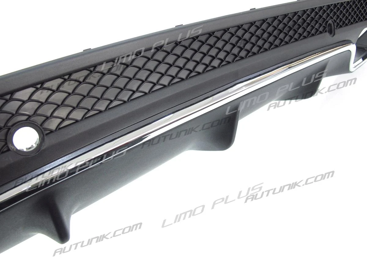 Rear Diffuser w/ Silver Exhaust Tips For Mercedes W205 Sedan C300 C43 AMG di1 - Image 9