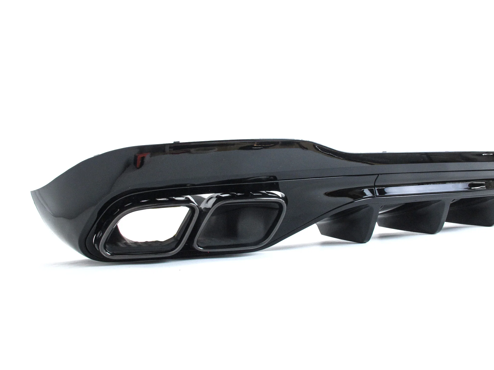 C63 Look Gloss Black Diffuser & Exhaust Tips For 2022-2025 Mercedes C-Class W206 C200 C300 C43 Sedan AMG Bumper - Image 5