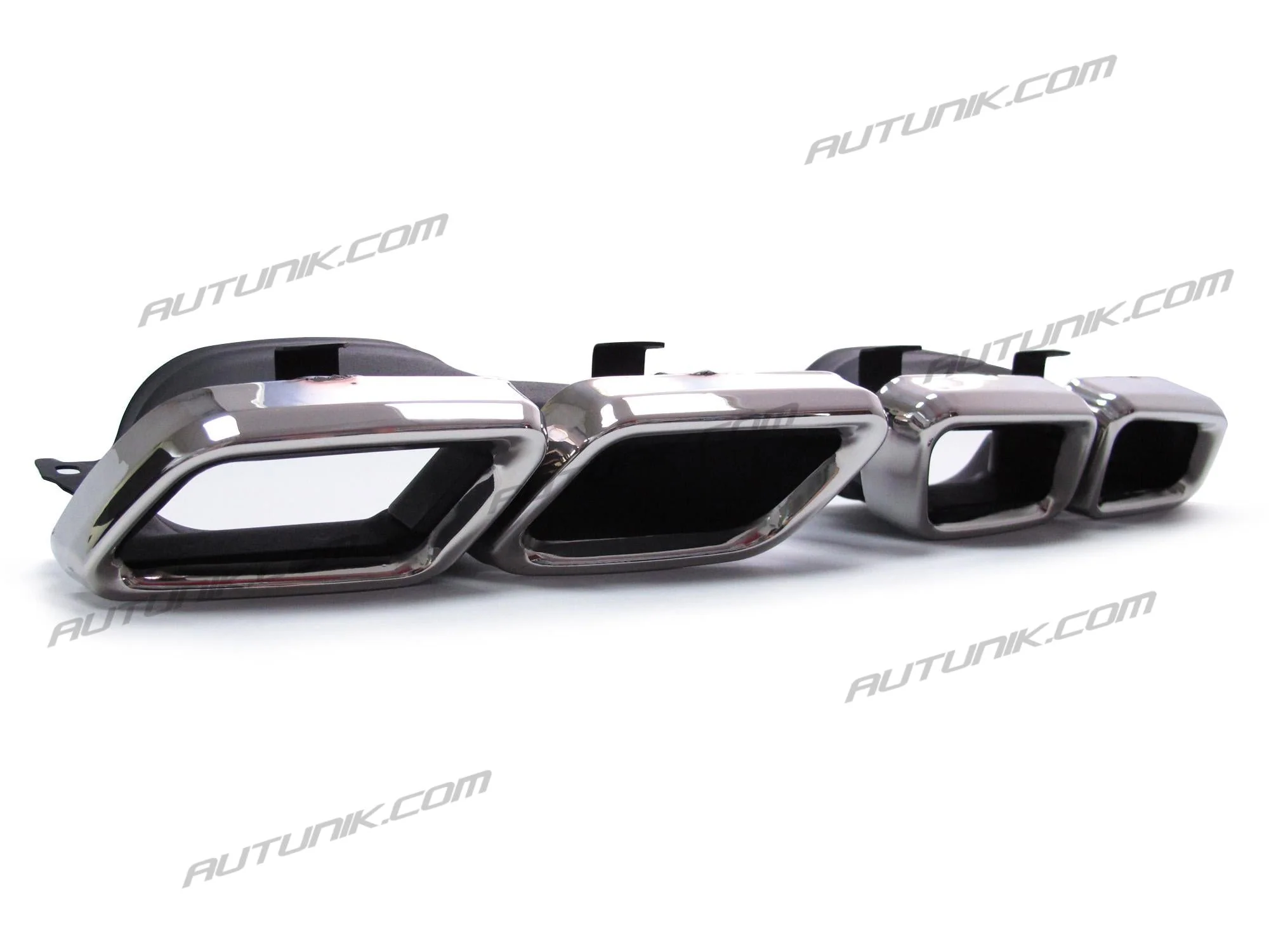 Black Diffuser Chrome Exhaust Tips for Mercedes W205 C205 C300 C43 Coupe 2015-2021 - Image 10