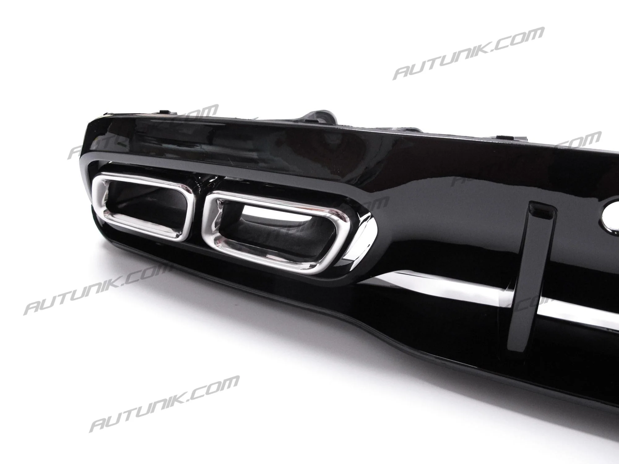 Black Diffuser Chrome Exhaust Tips for Mercedes W205 C205 C300 C43 Coupe 2015-2021 - Image 8