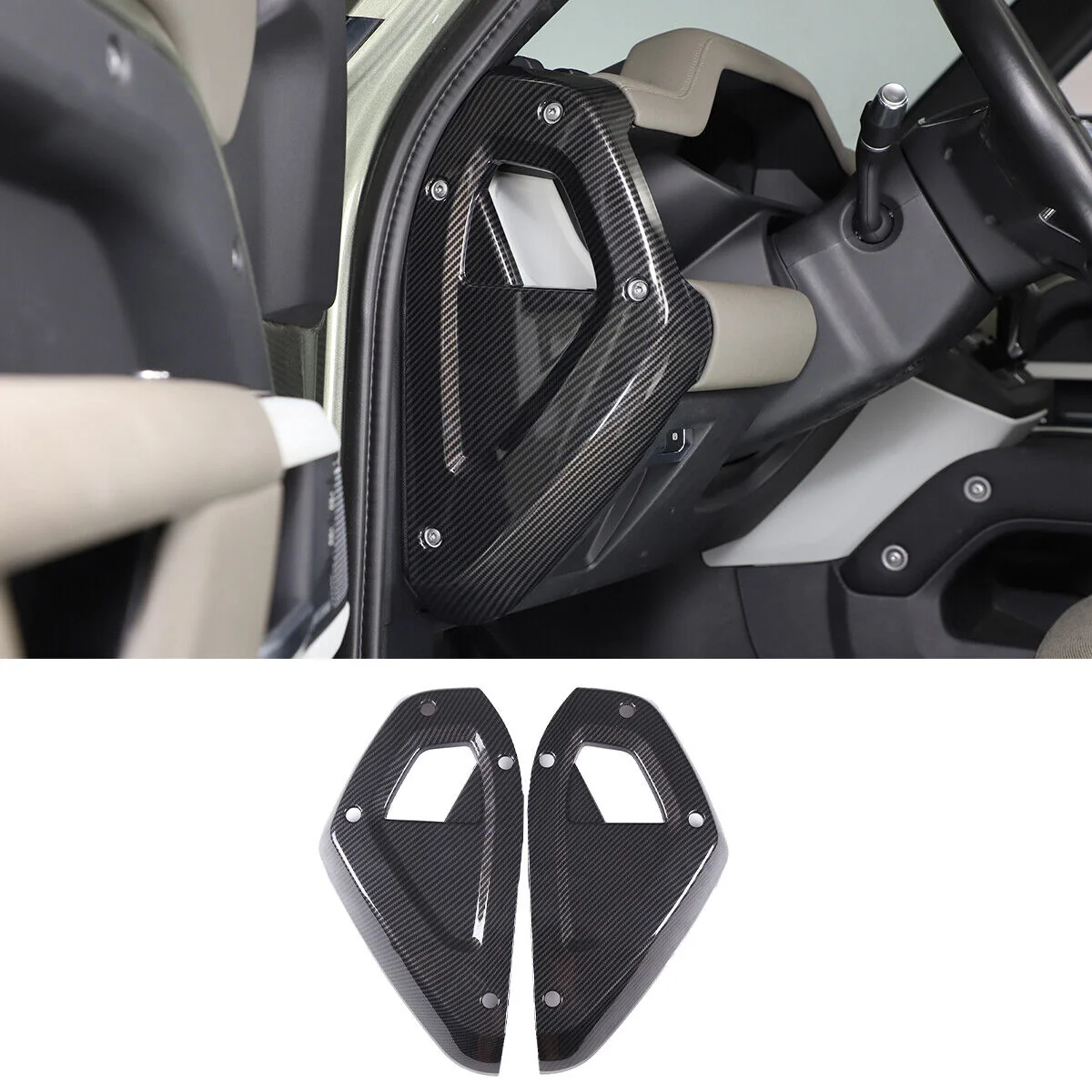 Carbon Fiber ABS Dashboard Side Panel Cover For Land Rover Defender 90 110 2020+ - Image 8