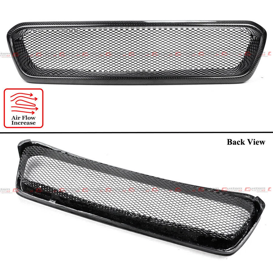 Carbon Fiber Badgeless Front Mesh Grill Grille Fit For 2015-2017 Subaru WRX STi - Image 3