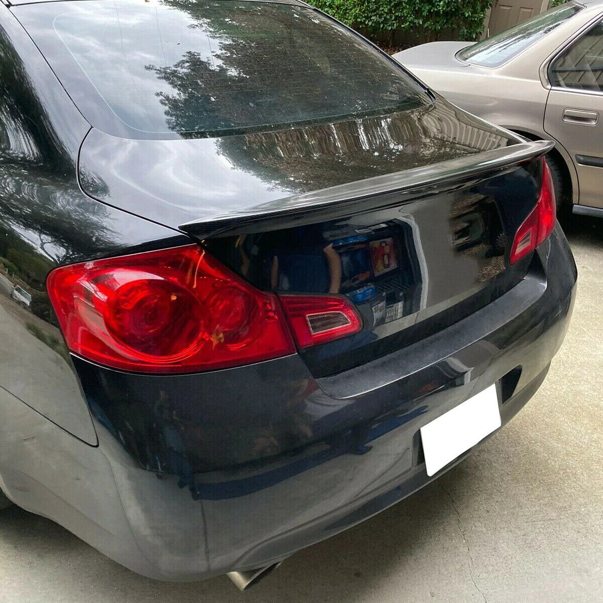 For 2009-2013 Infiniti G25 G37 Sedan Carbon Fiber Look Trunk Spoiler Wing - Image 6