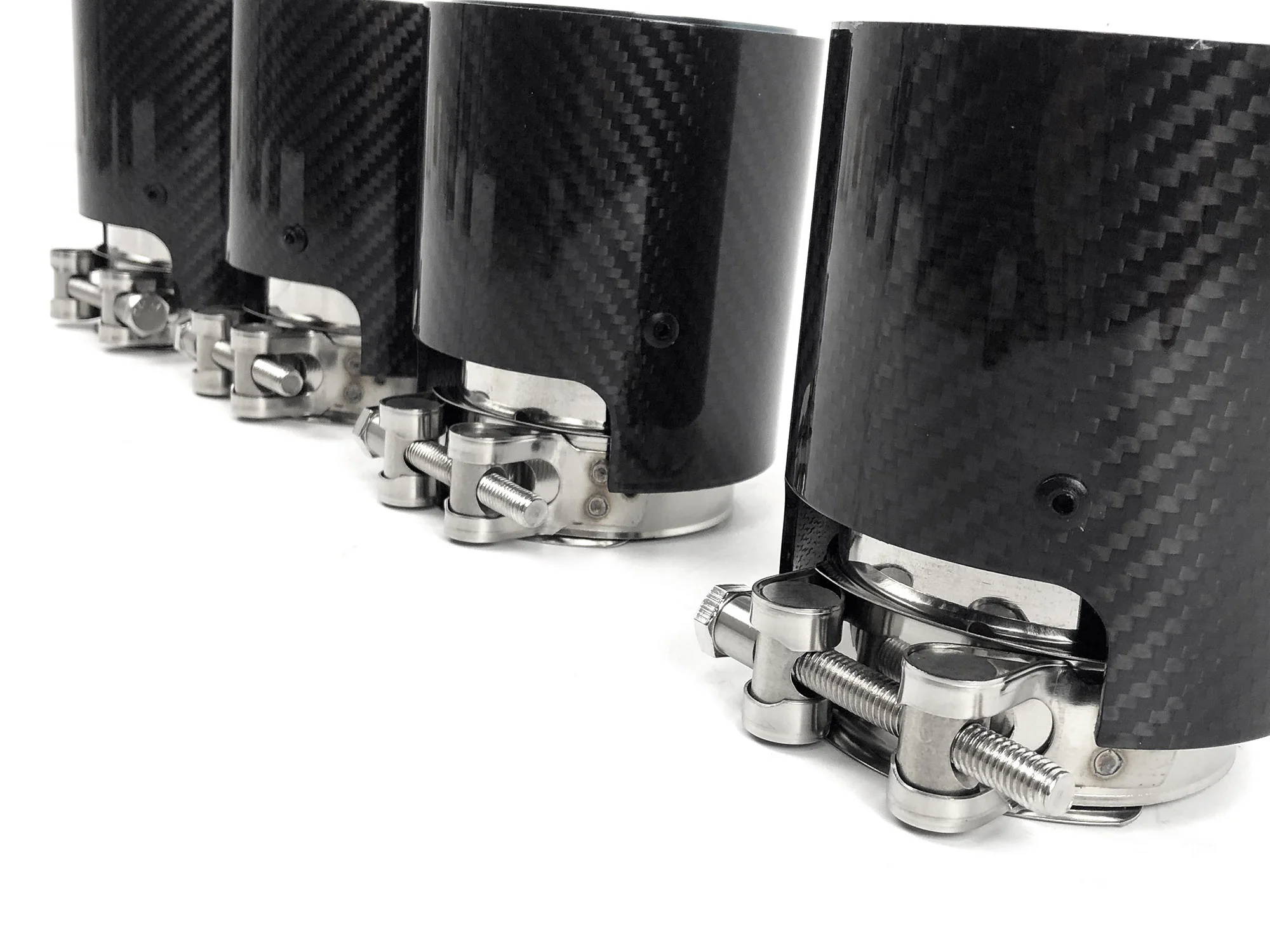 2.75" In 3.5" Out Carbon Fiber Blue Exhaust Tips 4PCS Set For Audi S4 S5 S6 S7, BMW 3/4 Series, Ford Mustang GT, Genesis G70, Kia Stinger - Image 10