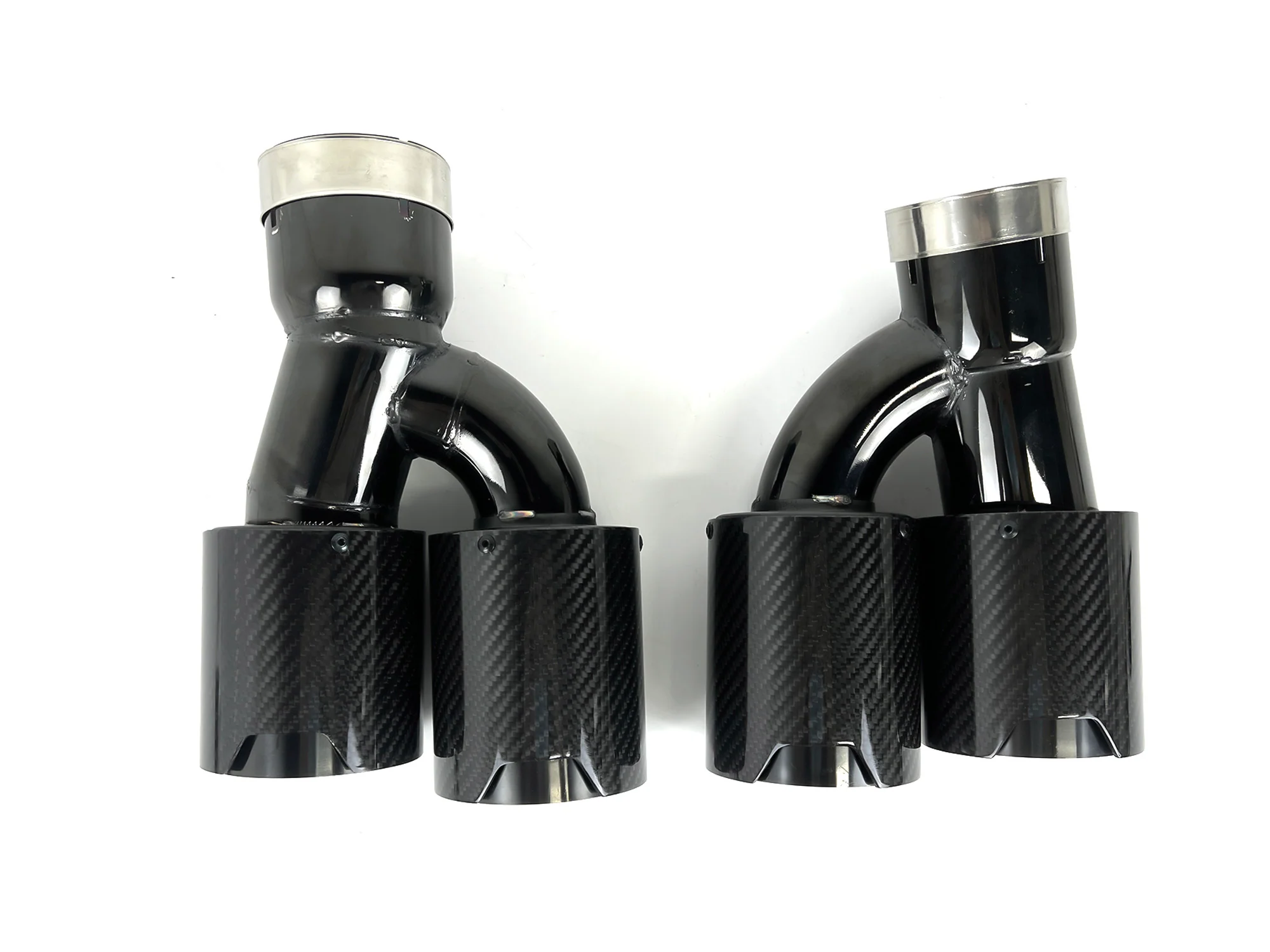 Pair Muffler Exhaust Tips Pipe Carbon Fiber For 2017-2024 BMW G30 530I 540I M-Sport - Image 5