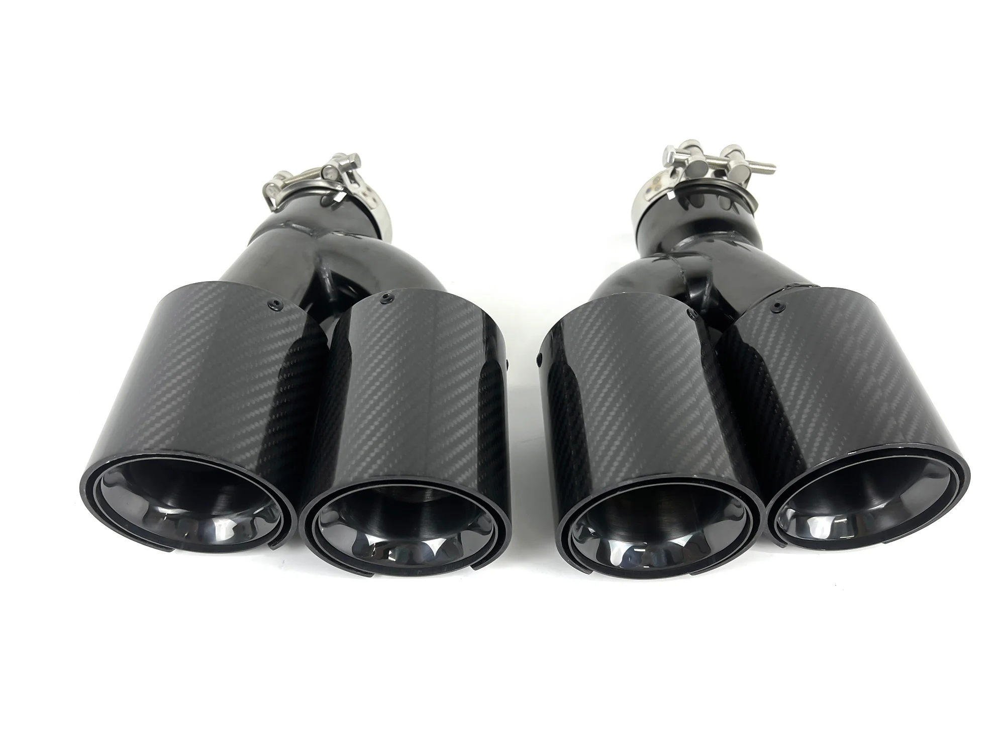 Pair Muffler Exhaust Tips Pipe Carbon Fiber For 2017-2024 BMW G30 530I 540I M-Sport - Image 7