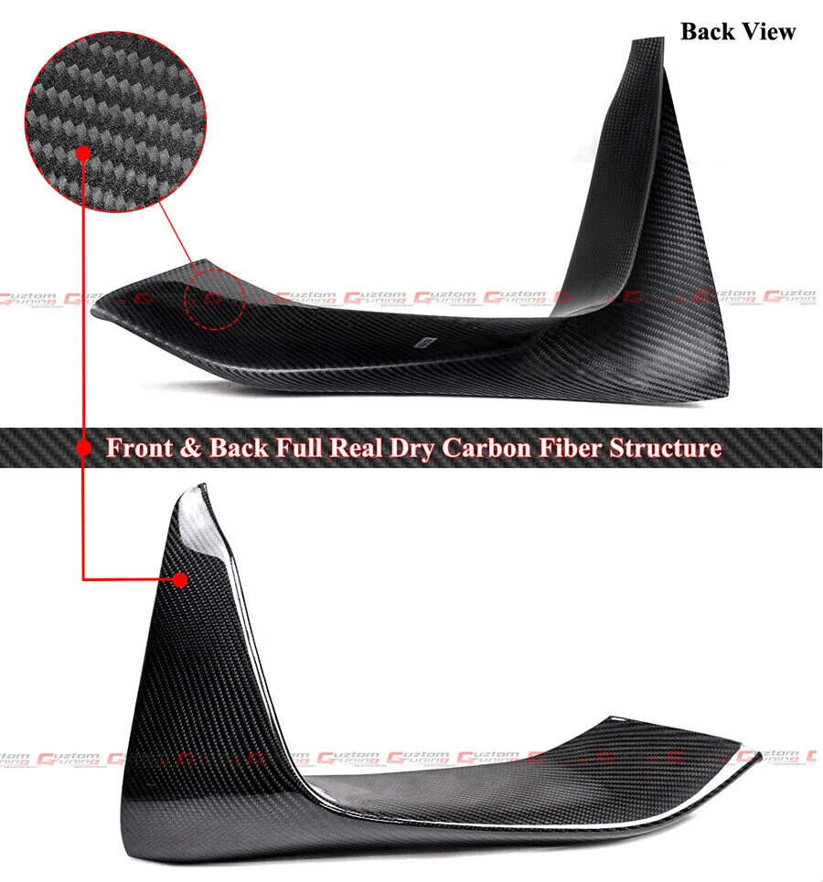 Carbon Fiber Front Lower Splitter + Bumper Upper Fang fit for BMW F80 M3 M4 F82 F83 - Image 2