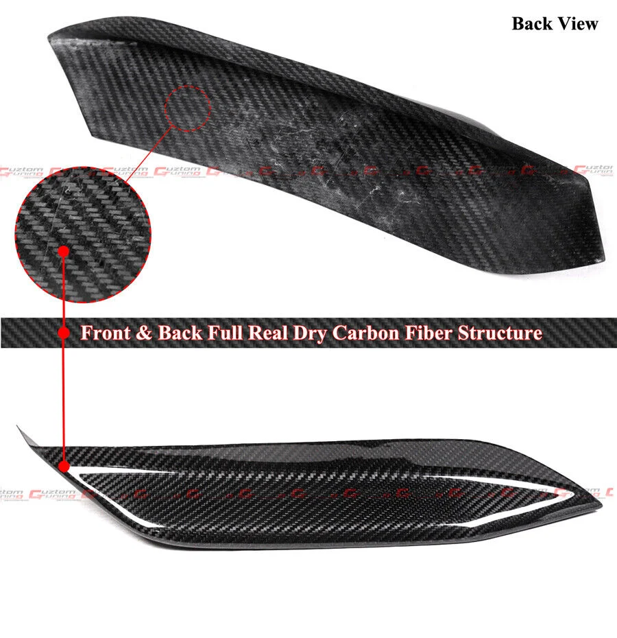 Carbon Fiber Front Lower Splitter + Bumper Upper Fang fit for BMW F80 M3 M4 F82 F83 - Image 4