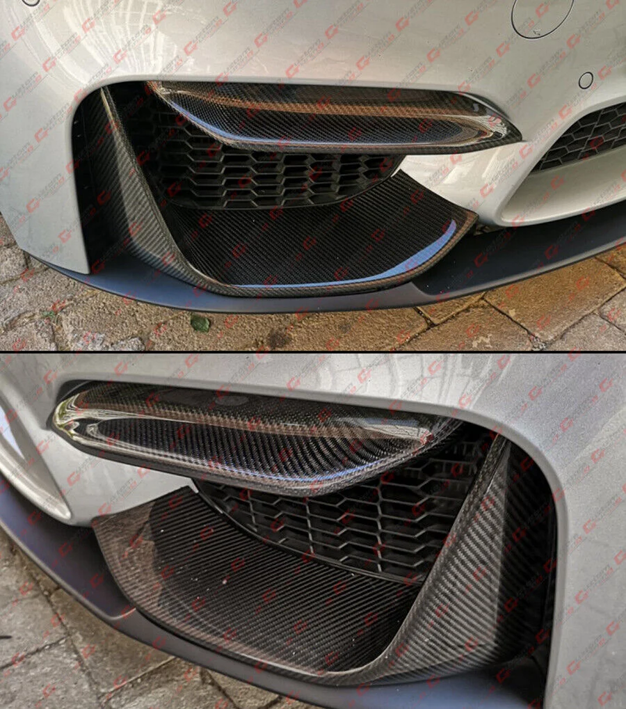 Carbon Fiber Front Lower Splitter + Bumper Upper Fang fit for BMW F80 M3 M4 F82 F83 - Image 7