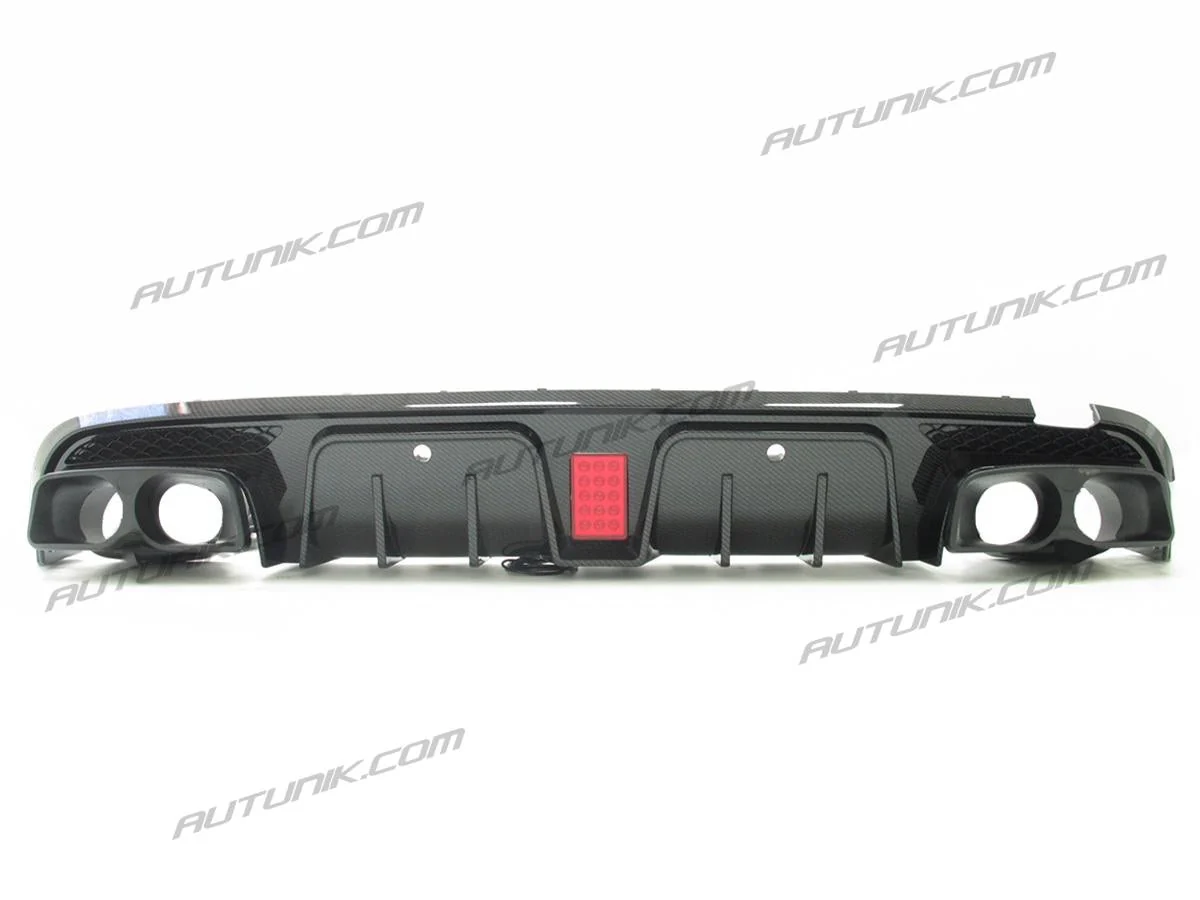 Carbon Fiber Style Rear Diffuser+ Black Exhaust Tips for 2015-2021 Mercedes W205 C300 C450 C43 C300 Sedan AMG Bumper - Image 7