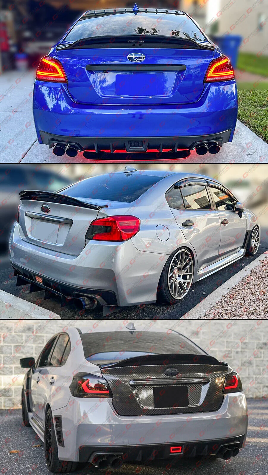Carbon Fiber Look Rear Trunk Spoiler Wing For 2015-2021 Subaru WRX STI V3 - Image 4