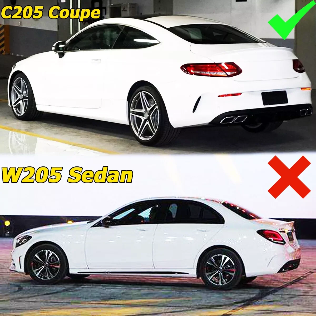 Carbon Look Trunk Spoiler For Mercedes W205 C205 Coupe C200 C300 C43 C63 2015-2023 - Image 2