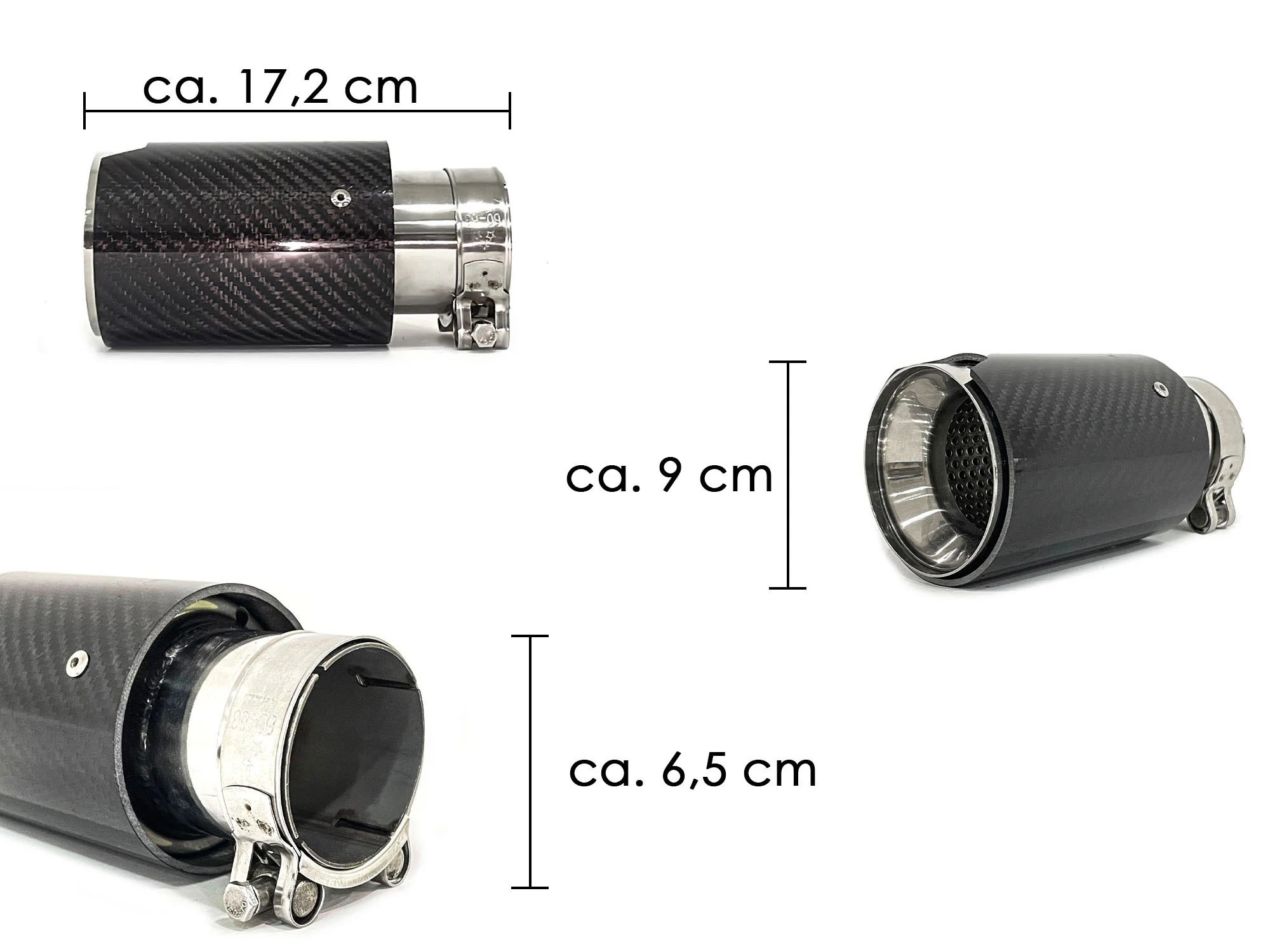 Carbon fiber Exhaust Tips 65mm Inlet Muffler Pipes Fit for BMW - Image 21