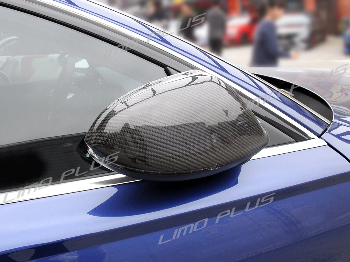 Real Carbon Fiber Mirror Covers Replace for AUDI A6 C7 S6 RS6 2012-2018 No Lane Assist - Image 3