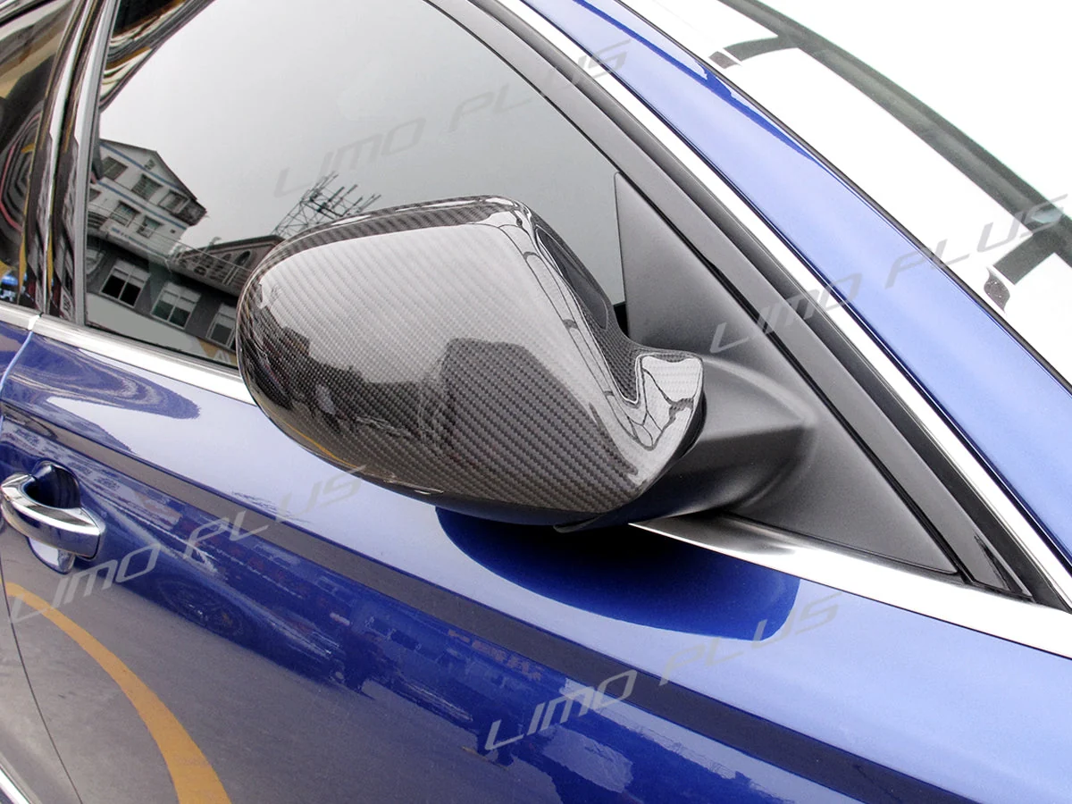 Real Carbon Fiber Mirror Covers Replace for AUDI A6 C7 S6 RS6 2012-2018 No Lane Assist - Image 4
