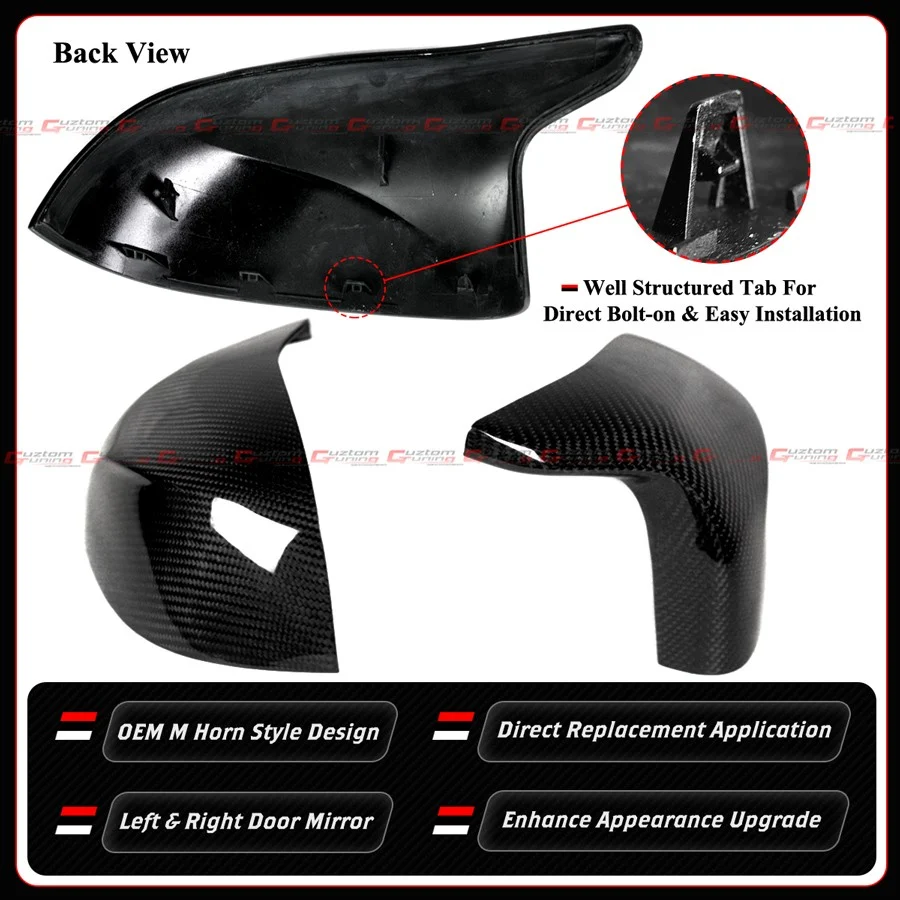 Carbon Fiber Replacement Mirror Caps Cover For BMW F98 X4M F95 X5M F96 X6M M40i M60i - Image 4