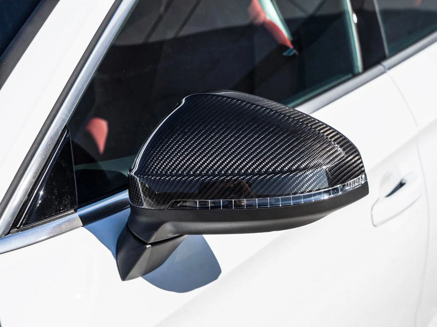 Pair Carbon Fiber Side Mirror Cover Caps for AUDI A4 B9 S4 RS4 A5 F5 S5 RS5 2017-2025 - Image 4