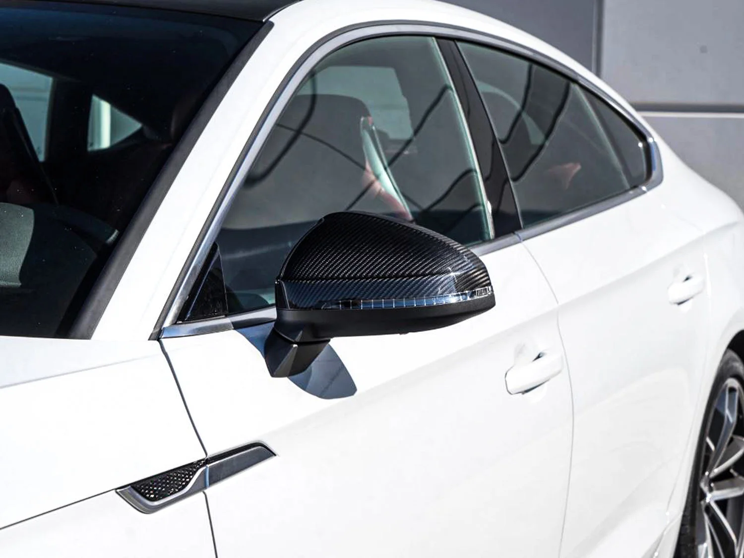 Pair Carbon Fiber Side Mirror Cover Caps for AUDI A4 B9 S4 RS4 A5 F5 S5 RS5 2017-2025 - Image 5