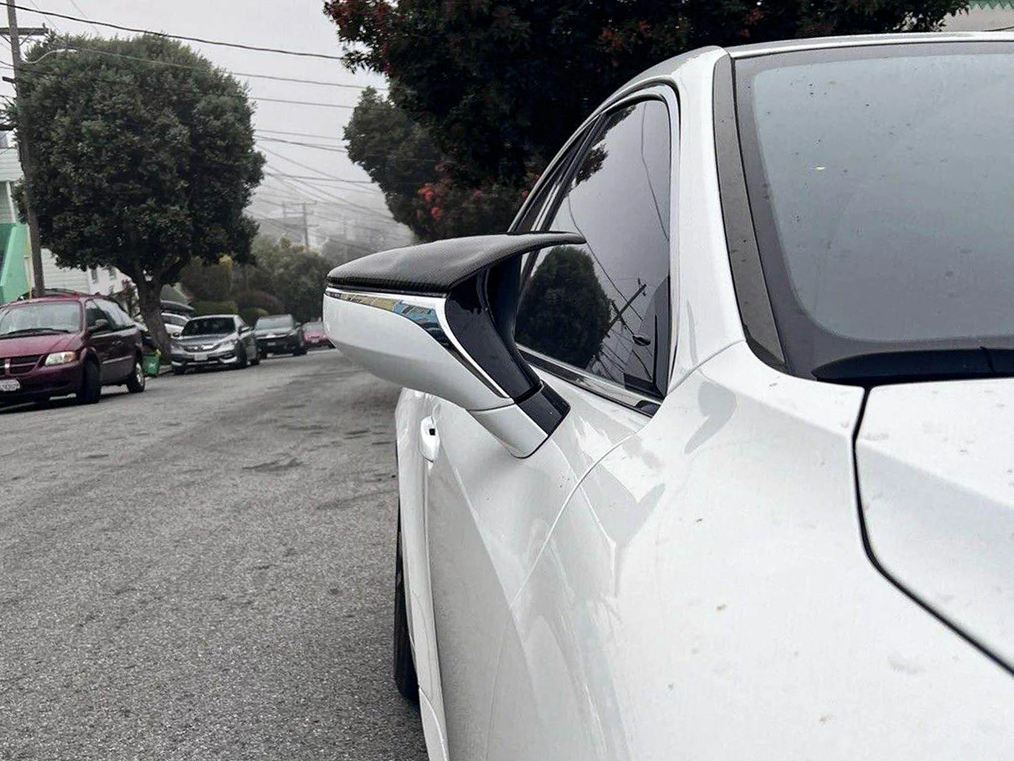 M Style Carbon Fiber Mirror Caps for Lexus IS ES RC LC LS UX IS300 IS350 2021-2026 - Image 3
