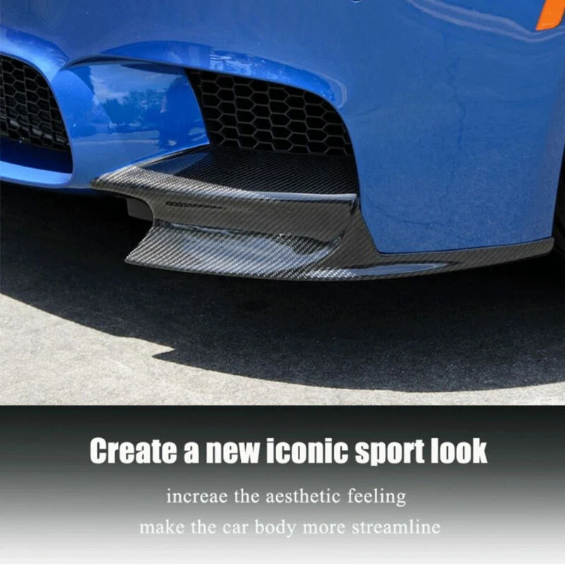 For 2010-2016 BMW F10 M5 Only Carbon Fiber Look Front Bumper Corner Splitter Side Canards - Image 4