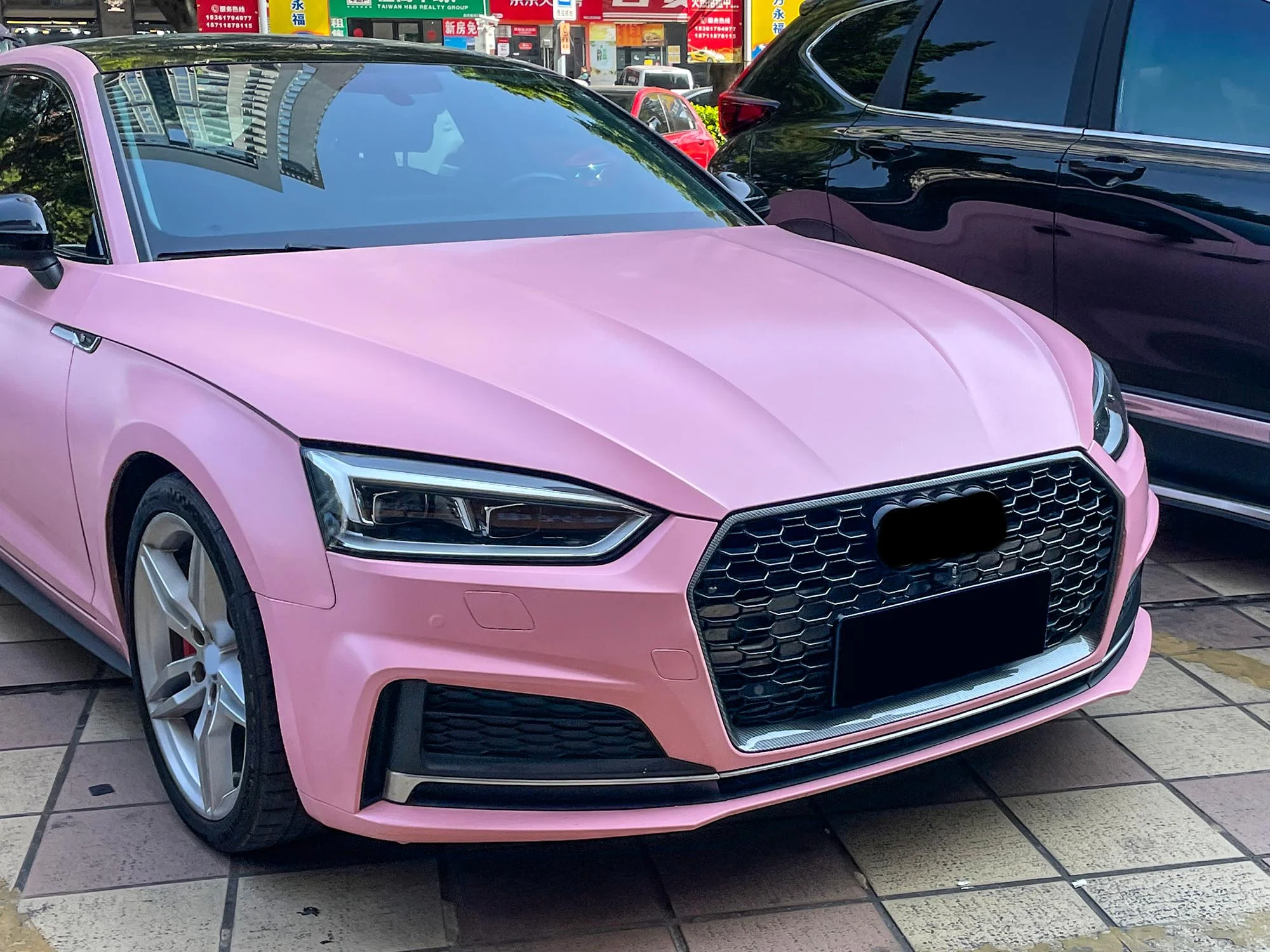 Carbon Look Honeycomb Front Bumper Grille for Audi A5 S5 B9 2017-2019 RS5 Style - Image 2