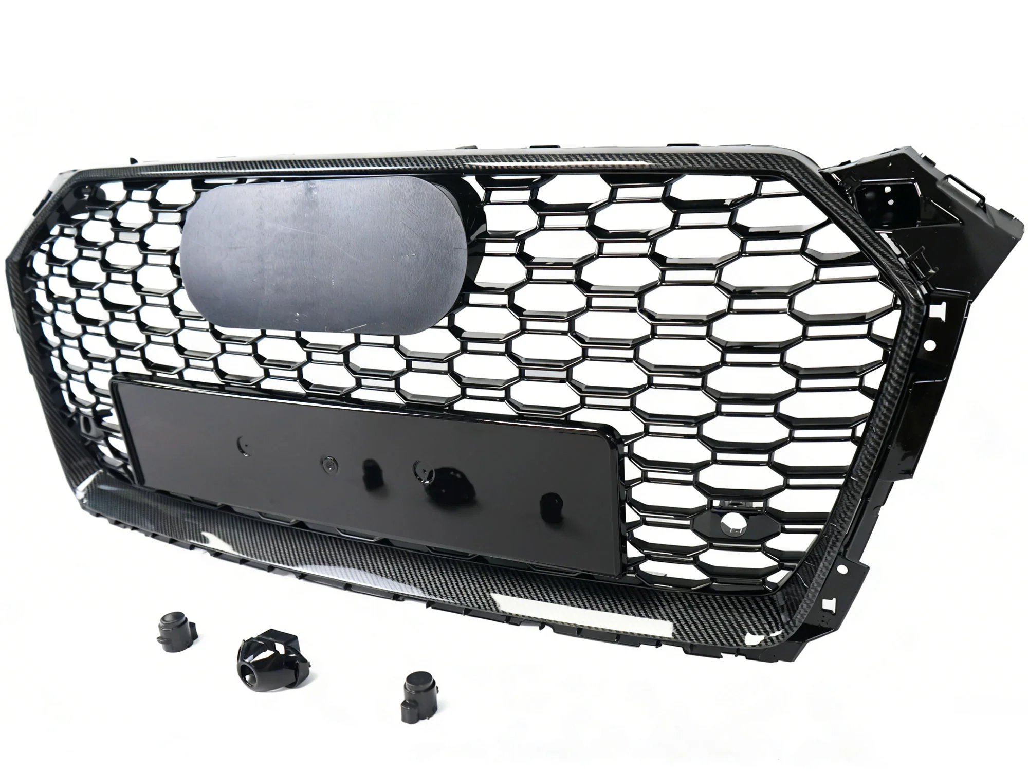 Carbon Look Honeycomb Front Bumper Grille for Audi A5 S5 B9 2017-2019 RS5 Style - Image 4