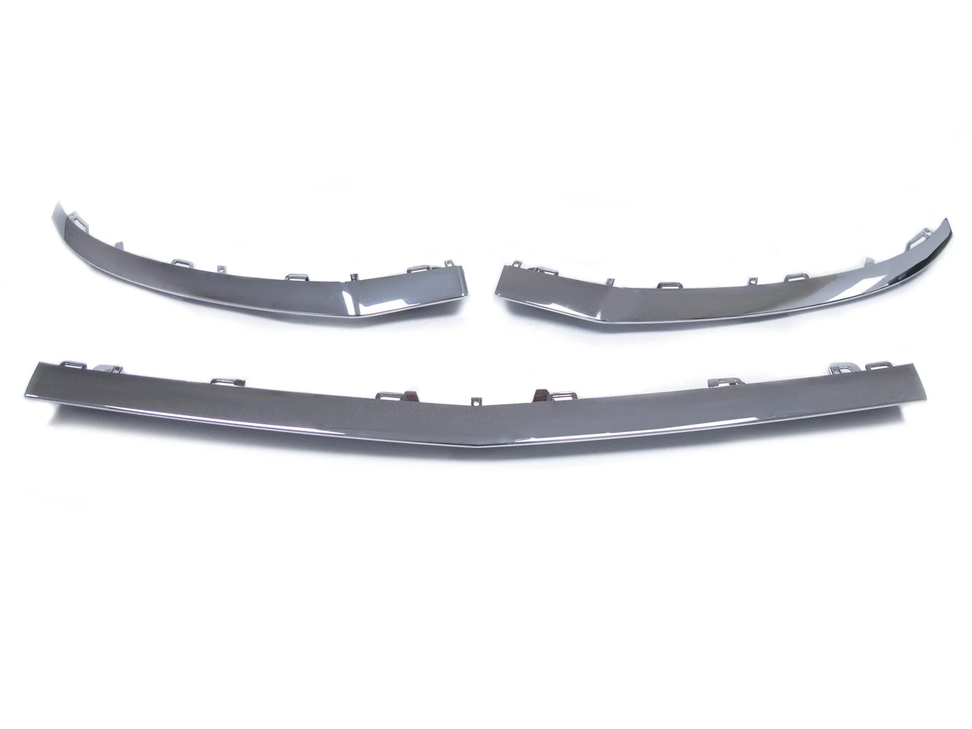 3pcs For Mercedes-Benz W205 AMG 2015-2018 Front Bumper Lip Lower Molding Trim Chrome - Image 7