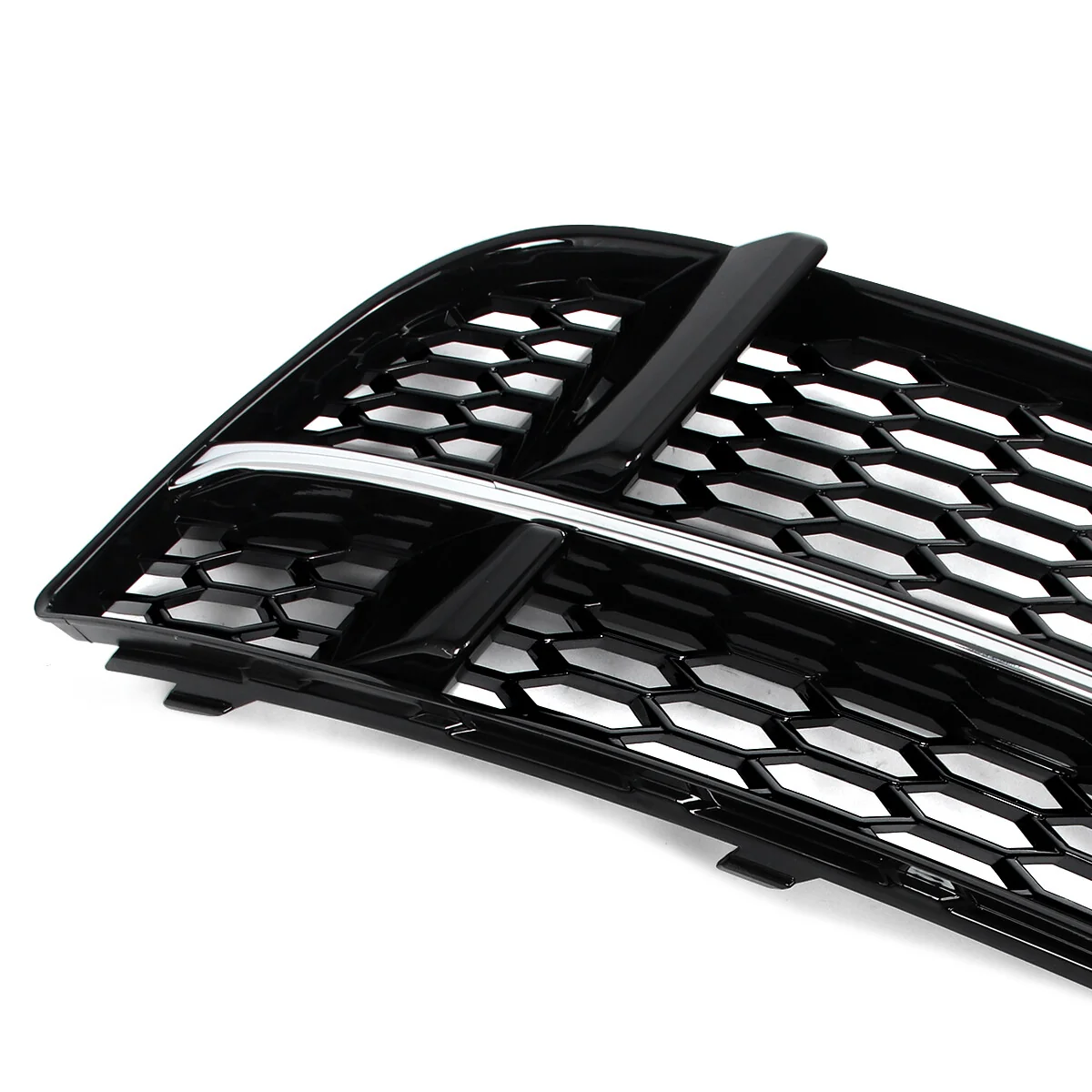 Chrome+Black Honeycomb Fog Light Grill Mesh Cover Fits Audi A3 S Line 2017-2020 - Image 4