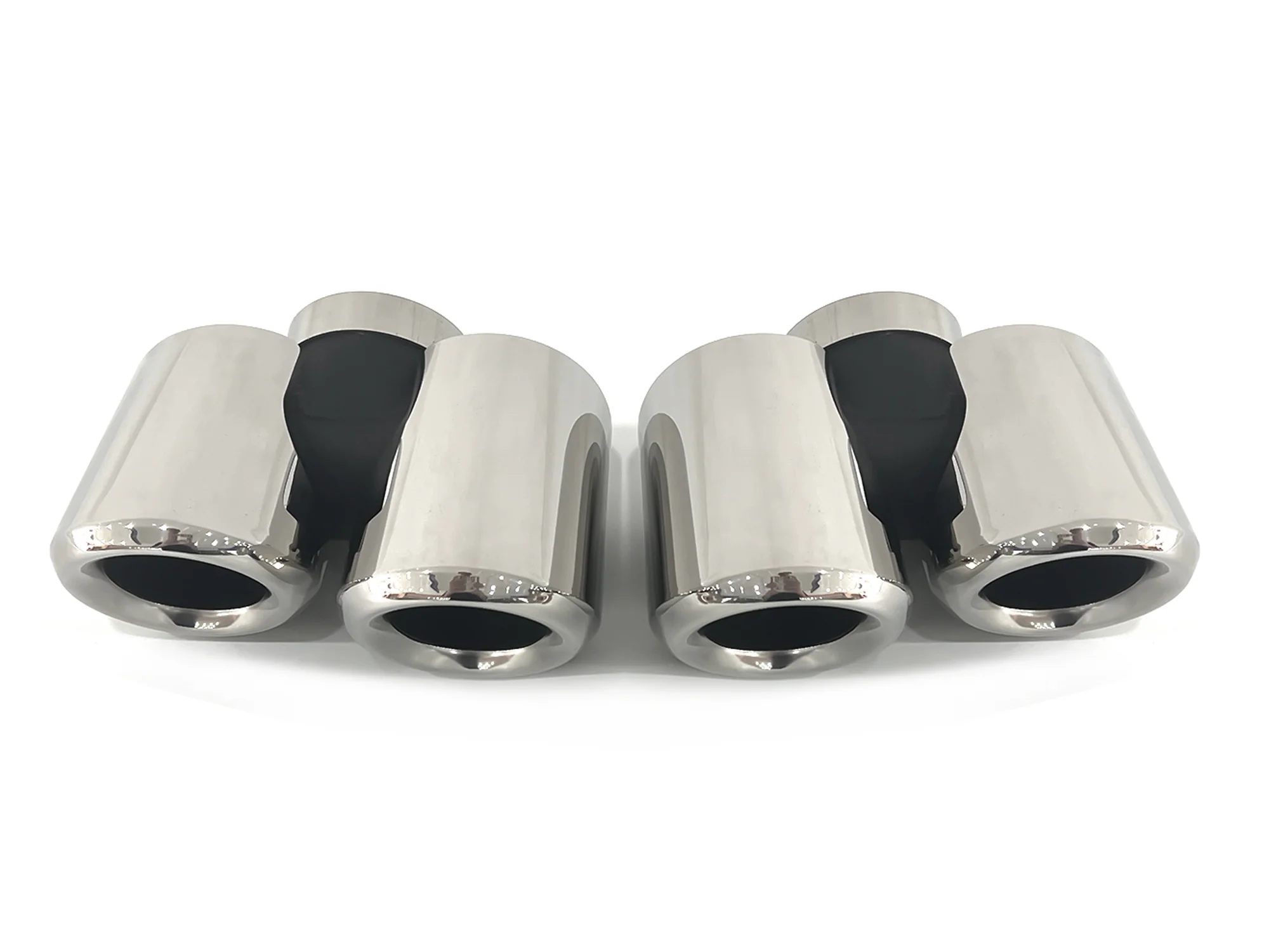 Pair For 2020+ Land Rover Defender 90/110 3.0L 2.0L Exhaust Muffler Tips Shiny Silver - Image 3