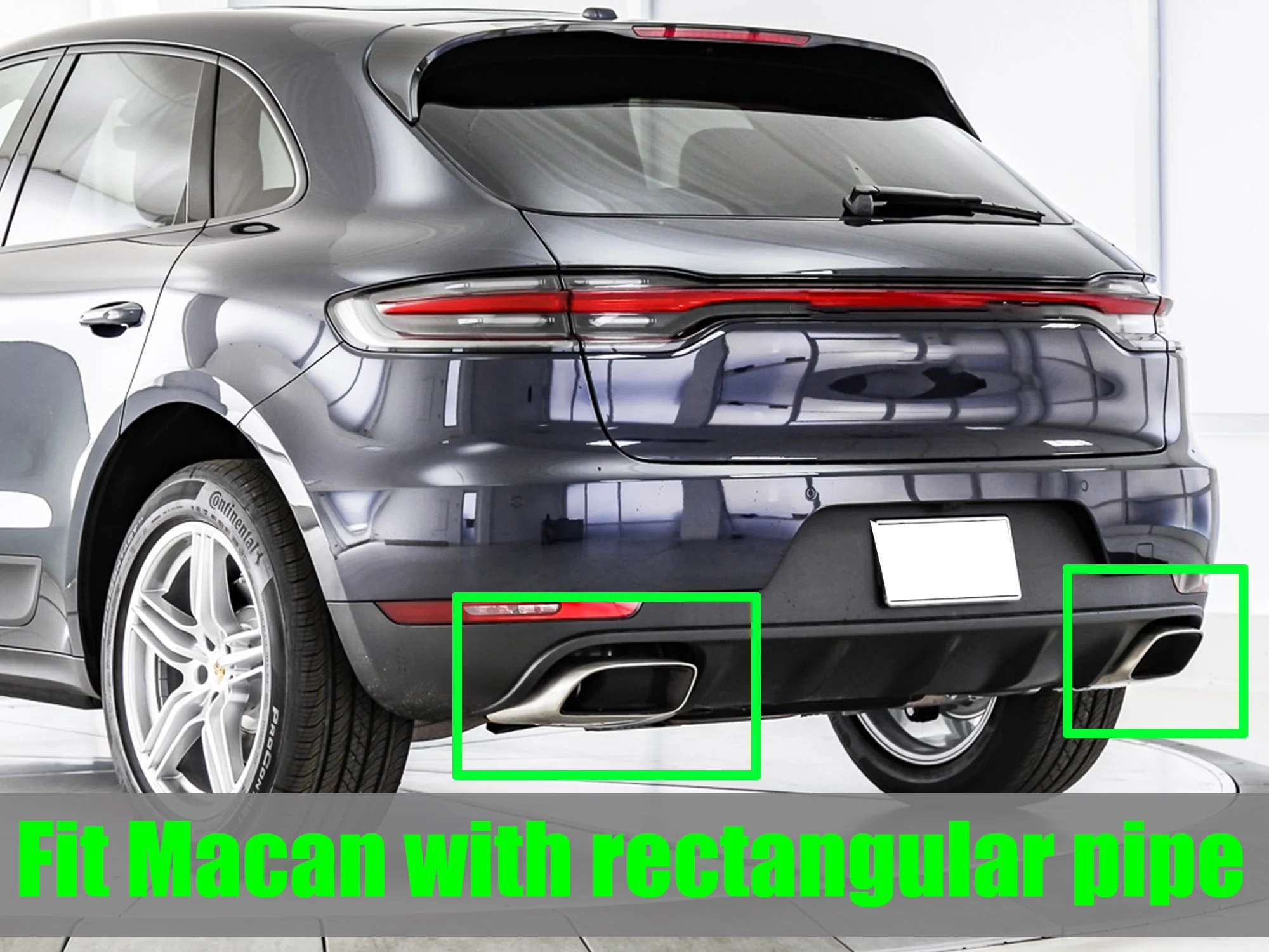 3-Layer Silver Sport Exhaust Tips Muffler Pipe For For Porsche Macan 2.0L 2019-2026 - Image 2